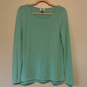 Old Navy Mint Green Long Sleeve Scoop Neck Top